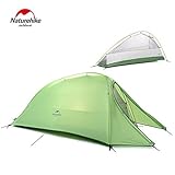 Camping Tent 1 Person 4 Season Tent Double Skin 210T Plaid Fabric Ultralight (Green)