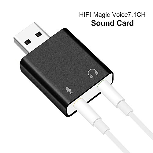 image for Auswaur Aluminum USB External Stereo Sound Adapter, USB Audio Adapter 