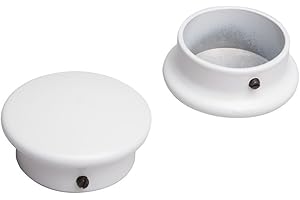 Closet-Pro HD CD-0017-WT Decorative Closet Pole End Caps, White