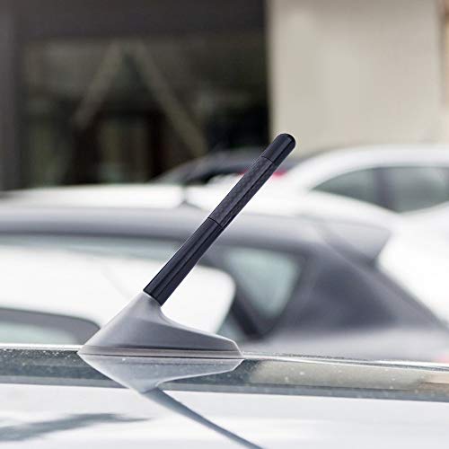 Universal Car Antenna, 4.7 Inch Sports Short Antenna for Truck, Carbon Fiber Bullet Antenna for Toyota, Ford, Chevrolet, Honda, Nissan, VW, Audi, Mazda