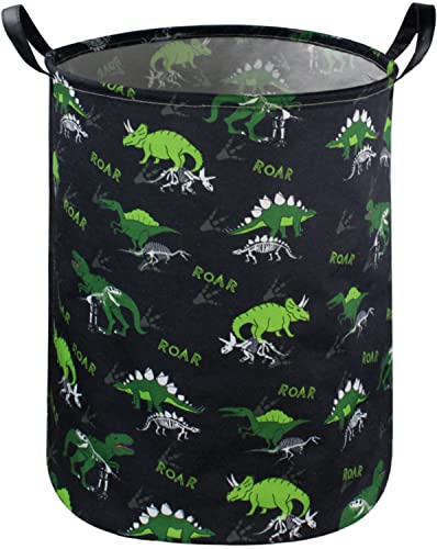 ESSME Kids Hamper,Dinosaur Laundry Hamper Collapsible Canvas Dinosaur Storage Basket for Boys Room Decor, Nursery Hamper,Gift Baskets,Home Organizer(Dinosaur laundry hamper)