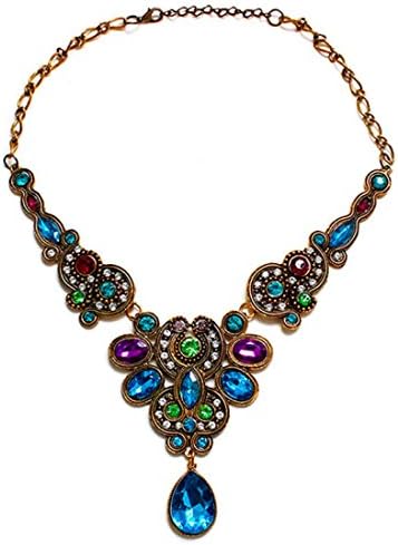 OVERMAL Womens Pendant Chain Women Statement Crystal Bib Beaded Collar Necklace Choker