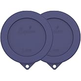 Sophico 2-Pack Navy Blue Silicone Lids For Anchor Hocking & Pyrex 1-Cup Round Glass Bowls