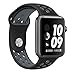 Apple Watch Band - Vitech Soft Silicone Nike+ Sport Style Replacement iWatch Strap band for Apple Wrist Watch Series 1 Series 2 (42mm Black/Cool Gray)