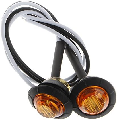 1 Pair Mini DC 12V White 3 LED Marker Trailer Truck Side Bullet Light Waterproof (yellow light)