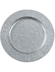 SARO LIFESTYLE CH374.S13R Sousplat Collection Polished Galvanized Charger Plates (Set of 4), 13