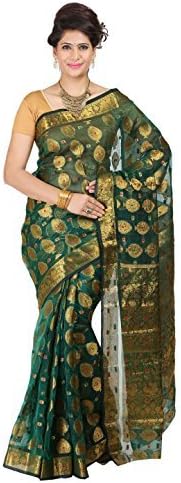Mimosa Women Kanchipuram Art Kora Silk Saree With Tissue Blouse.