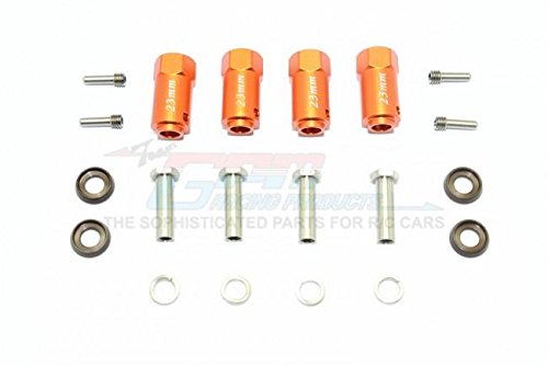 Traxxas TRX-4 Trail Defender Crawler Upgrade Parts Aluminum Wheel Hex Adapters 23mm Thick - 4Pc Set Orange