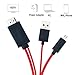 Yubohai Mobile to Tv Cable 6.5Feet Micro USB to HDMI Cable MHL to HDMI 1080P HDTV Adapter Cable Cord for Samsung Galaxy Galaxy /S3/S4/S5/Note 3 Galaxy Tab 3 8.0, Tab 3 10.1, Tab Pro (Red)