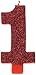 American Greetings #1 Red First Birthday Glitter Numeral Candles, 5