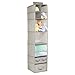 mDesign Fabric Over Closet Rod Hanging Storage Organizer with 7 Open Cube Shelves and 3 Removable Drawers for Bedroom, Nursery, Closet - Holds Clothes, Diapers - Spira Collection -Taupe/Natural