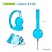 Wireless Bluetooth Headphones for Kids - BuddyPhones PLAY | Kids Safe Volume Limited to 75, 85 or 94 dB | Foldable with 14-Hour Battery Life | Optional Cable for Audio Sharing | Blue