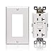 GFCI Outlet 20 Amp Receptacle - Tamper Resistant Self-Test White 20A GFCI Receptacles with LED Indicator/Alarm Light/Wall Plate UL Listed