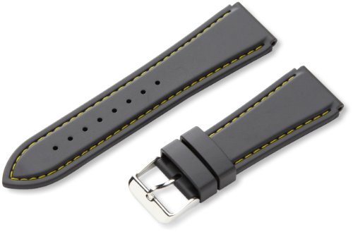 Hadley-Roma Men's MS3445RV 240 24-mm Genuine Rubber Diver Sport Watch Strap