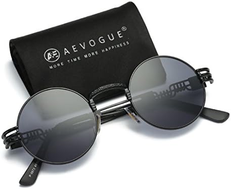 AEVOGUE Sunglasses Steampunk Style Round Metal Frame Unisex Glasses AE0539