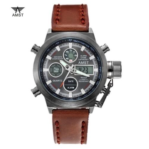 amst analogue-digital black dial men's watch bfat3003