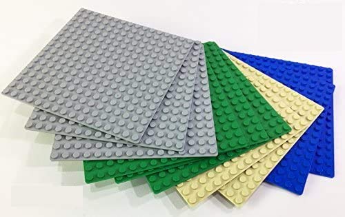 Brick Loot 10 Pack Compatible 5 X 5 inches Baseplates 16 x 16 dots Base Plates - Variety Pack