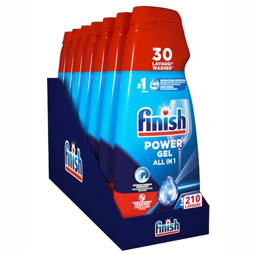 Finish Powergel Dishwasher Detergent Fresh, Dishwasher Gel, 210 Washes, 7 Packs of 30 Dishwashers Liquid Washes