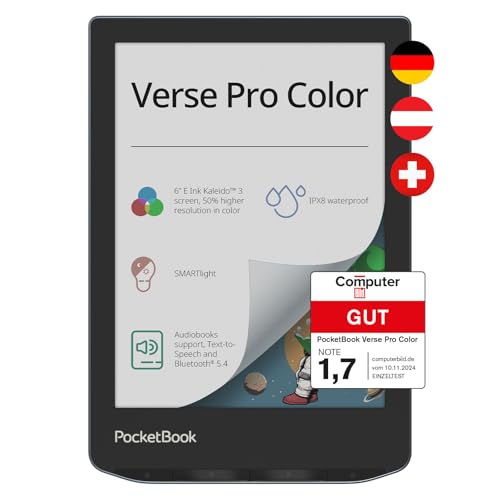 Pocketbook Verse Pro Color Blaugrau 16GB eBook-Reader 6" Dach-Version Touch eINK 2