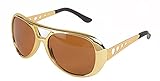 Elvis Rockstar 50’s, 60’s Style Aviator Shades, Gold Celebrity Sunglasses 1 Pair