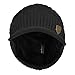 Janey&Rubbins Sports Winter Outdoor Knit Visor Hat Billed Beanie with Brim Warm Fleece Lined for Men and Women (Black)