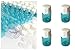 Elufly 1/4 Dram Sky Blue Glass Vial 1ML Oil Bottles- Screw Cap +Orifice Reducer+Bottles+White Cotton Piece 60-120 Units (60, Sky Blue)