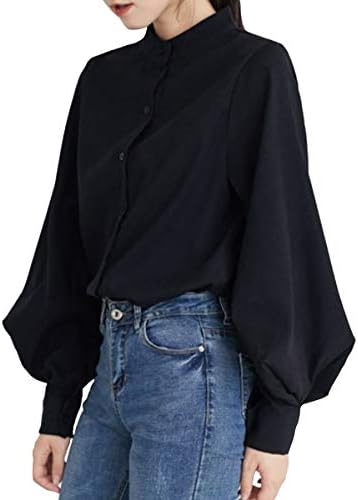 [フラップカッシュ] 長袖 ブラウス パフスリーブ 袖 お洒落 お出かけ 通勤 ファッション 厚手 シャツ 秋 冬 レディース