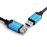 BlueRigger SuperSpeed USB 3.0 Type A Male to Type A Female Extension / Repeater Cable (6 Feet)
