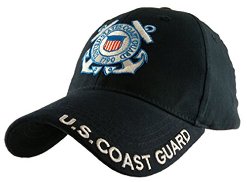 U.S. Coast Guard Logo with Text Cap,Navy Blue,One Size Fits Most