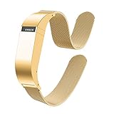 GELISHI Fitbit Flex Band Replacement with Stainless Steel Wireless Activity Bracelet Sport Wristband No Tracker - Gold Small