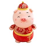 Muabobo 2019 Chinese New Year Pig Zodiac Mascot Dolls Plush Stuffed Animal Toys for Activities Party Gift