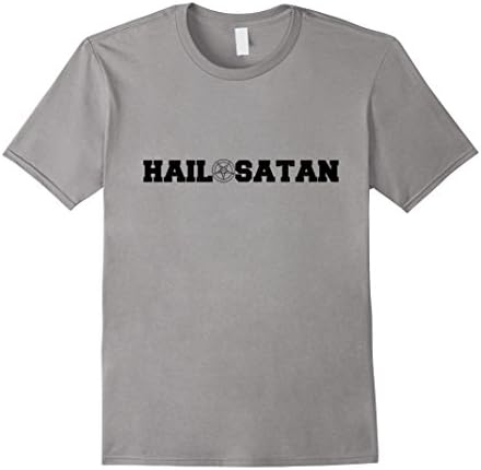 Men's Hail Satan Tshirt Small Slate