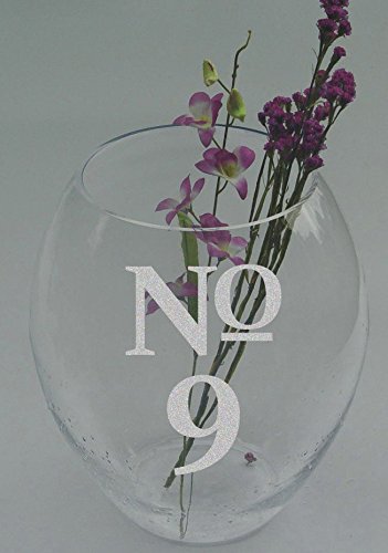 Wedding Table Numbers 1-10 Custom Frosted Etched Glass Vinyl Sticker Decals (5.5"h x 4"w Words)
