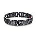 VNOX 12MM Stainless Steel Egyptian Eye of Horus Eye of Ra Ankh Cross Magnetic Therapy Adjustable Bracelet