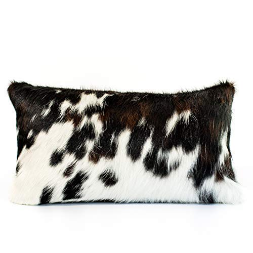 Amazon Com Brown White Cowhide Lumbar Pillow Tricolor Hair On Luxury Throw Pillow Handmade