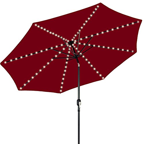 Patio Umbrella String Light Remote Control 104 LED Copper Wire Decor Lights Battery Operated Warm White
