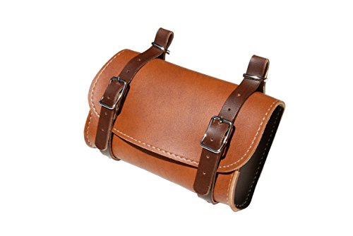 Rear Saddle Bicycle Bag Classic. Bike Pannier. Cycling Storage. Vintage Style. Simil Leather. Color: Honey/Brown. 100% Made in Italy