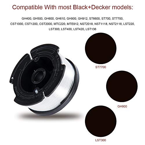 TRIMGRACE Line String Trimmer Replacement Spool, Suitable for Black+Decker String Trimmer, 14 Pack (12/30ft 0.065" Replacement Line Spool, 1 Trimmer Cap Cover and 1 Spring) - Thumbnail 5