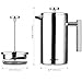 Aicok French Press Coffee Maker, Double Wall Stainless Steel Coffee Press, 8-Cup Coffee Percolator with 5 Bonus Screens and Scoop, 34 oz / 1L