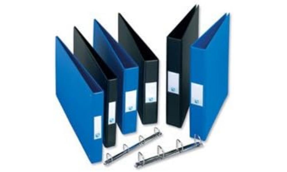 Elba A3 Ring Binder PVC Upright 4 D-Ring 40 mm Capacity, Portrait Layout, Black, Pack of 2