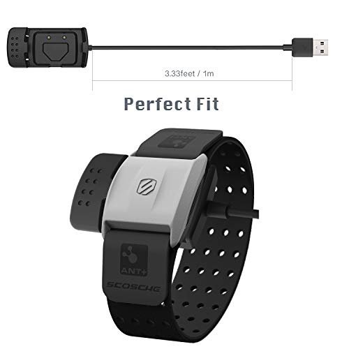KELIFANG Scosche Rhythm+ Charger, Replacement USB Charging Cable, Charger Dock for Scosche Rhythm Plus Heart Rate Monitor with Armband