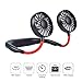 OKA Portable Fan USB Rechargeable Neckband Mini Fan Hands-Free Neckband Personal Fan , Headphone Design Wearable Portable 360 Degree Free Rotation for Summer Gift (3 Speeds, 4-12Working Hours) (Black)