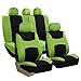 FH Group Car Seat Cover Light Breezy Green Seat Cover Flat Foam Padding Cloth Full Set Automotive Seat Covers, Airbag Compatible & Split Rear Universal Fit Interior Accessories for Cars Trucks and SUV