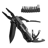 Multitool Pocket Knife RAVPower 5-in-1 Multi-Purpose Folding Knives Keychain Plier Kit in Durable Black Oxide Stainless Steel for Outdoor Survival, Camping, Fishing, Hunting, Hiking (Upgraded)