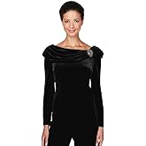 Alex Evenings Womens Ruched Collar Blouse
