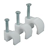 Wideskall Cable Nail Clips Assortment - 3 Assorted Sizes White (Pack of 100)