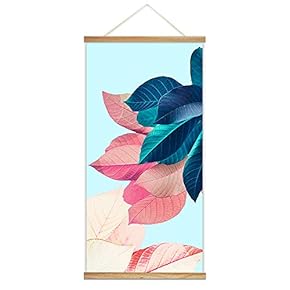 Hanging Poster Wooden Framed Beautiful Leaves Theme Home Wall