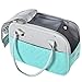 MG Collection 2-Tone Quilted Soft-Sided Dog & Pet Carrier Handbag Tote with Mesh Top Panel, Turquoise