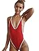 Imposes Women’s Sexy Strappy Deep V Neck Lace up One Piece Swimsuit Swimwear Bathing Suit