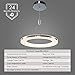 CHYING Pendant Light Modern LED Pendant Lighting 15W 3000K Contemporary Silver Circle Hanging Light Fixture for Kitchen Island Dining Room Bedroom Foyer